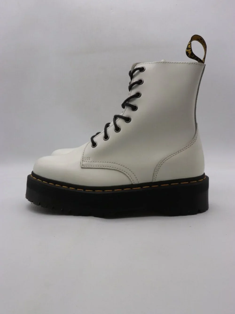 Doc Dr. Martens Jadon Women’s 10 Ankle Platform Boots Lace-Up Zip White Leather